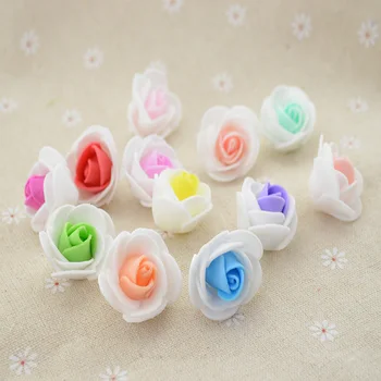

100Pcs PE Foam Roses Artificial Flowers cheap For Wedding Car Decoration DIY scrapbooking valentine's day Fake flower Multicolor
