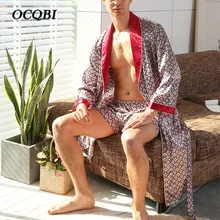 Плюс размеры пижамы платье Ночная рубашка Домашняя одежда Мужская Лето г. пикантные модные элегантные для ванной Халат печати