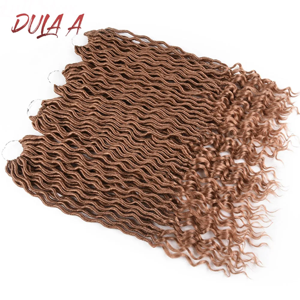 Dula A 20 ''1-9 шт. Faux locs вьющийся кроше плетение волос Синтетические высокотемпературные волокна плетение волос для наращивания 24 корня/упаковка