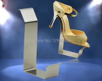 

5pcs Free shipping high quality Stainless steel women Shoe display stand heels showcase stand shoe display stand holder rack