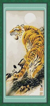 

Uphill Tiger Counted Cross-Stitching 11CT Printed 14CT Handmade Cross Stitch Set Animals Cross-stitch Kits Embroidery Needlework