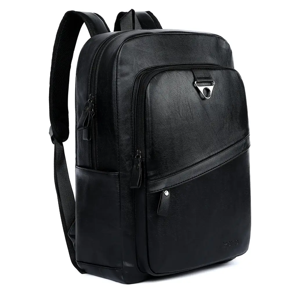  VICUNA POLO Waterproof Leather High Quality Travel Laptop Men Backpack With Front Pocket Large Capa