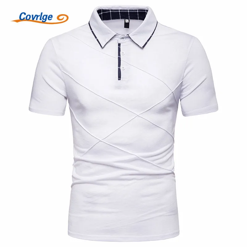 

Covrlge Polo Shirt Men Polo Shirt Solid Color Short Sleeve Brand Camisa Masculina Shirt Hombre Ralphmen Man Tops&Tees MTP111