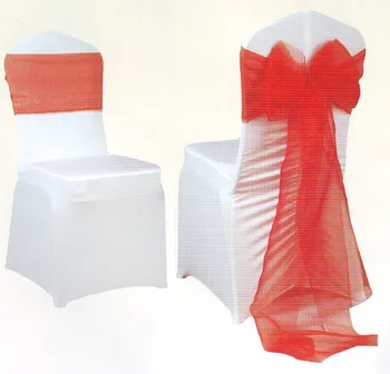

organza bowknot ribbons for chair covers wedding banquet decoration
