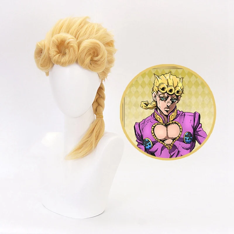 

JoJo's Bizarre Adventure Giorno Giovanna Golden Wig Cosplay Styled Hair Halloween Role Play