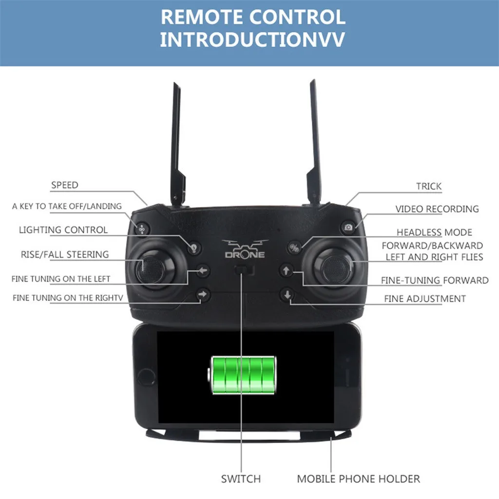 Складной wifi FPV RC Квадрокоптер Дрон с 1080P 5.0MP камерой селфи Дрон