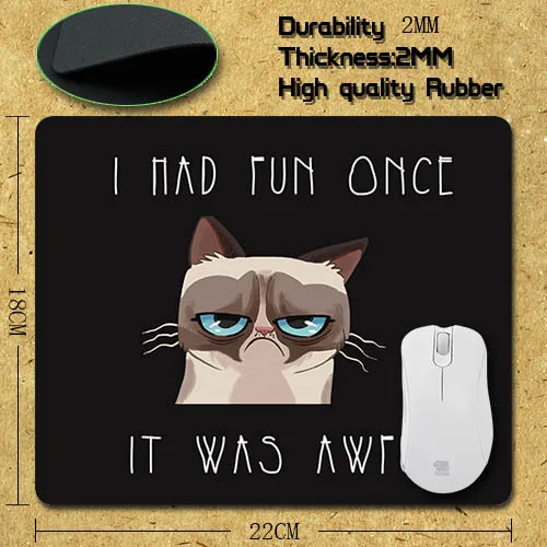 Custom Cool High Quality Comfort Mouse Pad Grumpy Cat Funny Mouse Mat
