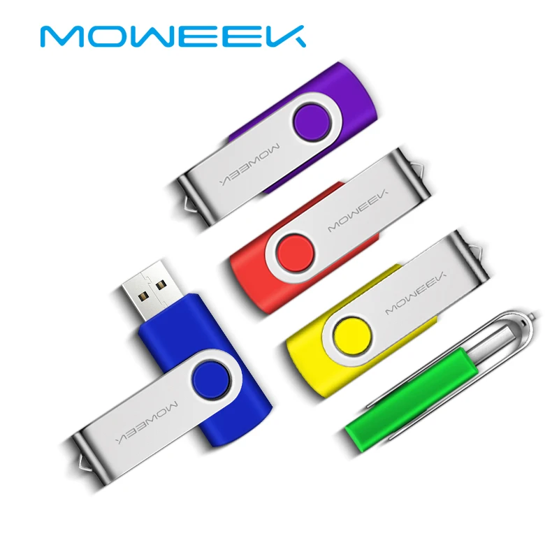 Moweek USB Flash Drive 64 Гб флэш-накопитель 32 Гб cle USB флеш-накопитель 128 ГБ оперативной памяти, 16 Гб встроенной памяти, 8 ГБ 4 ГБ флэш-накопитель реальные Ёмкость флеш-диск USB 2,0 oem изготовленный на заказ логотип