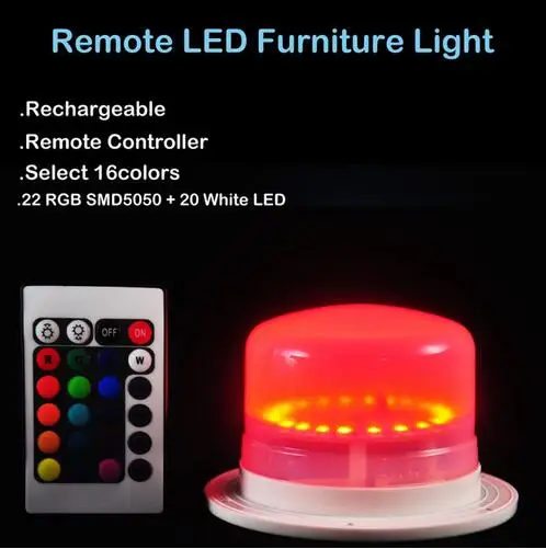 

(30pcs/Lot) Rechargeable Super Bright RGBW LED Under Table Lighting for Weddings Event Party Table Cloth Lighting With Remote