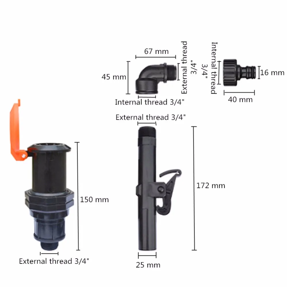 1 комплект пластиковый быстросъемный клапан для воды 3/4 дюйма с наружной резьбой для сада быстрый разъем газон Спрей Вода мытья автомобиля