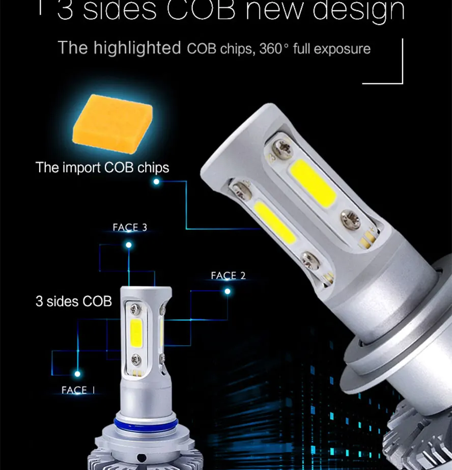 led car headlight bulb cob light source 80w auto lamp light  (13)