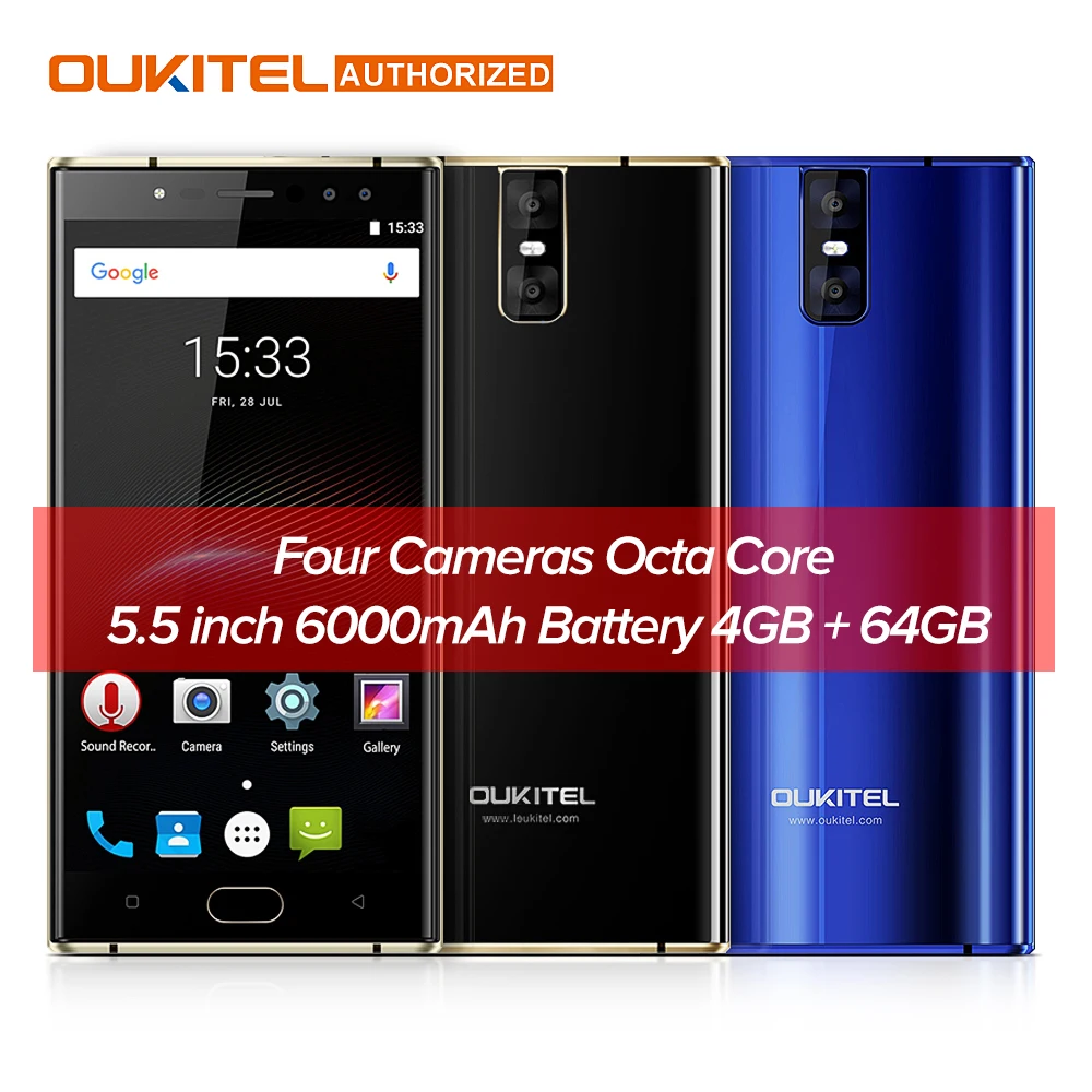 Отремонтированный мобильный телефон OUKITEL K3 5 &quot4G 6000mAh 1 GHz 4gb 64gb 16.0MP + 2.0MP MTK6750T