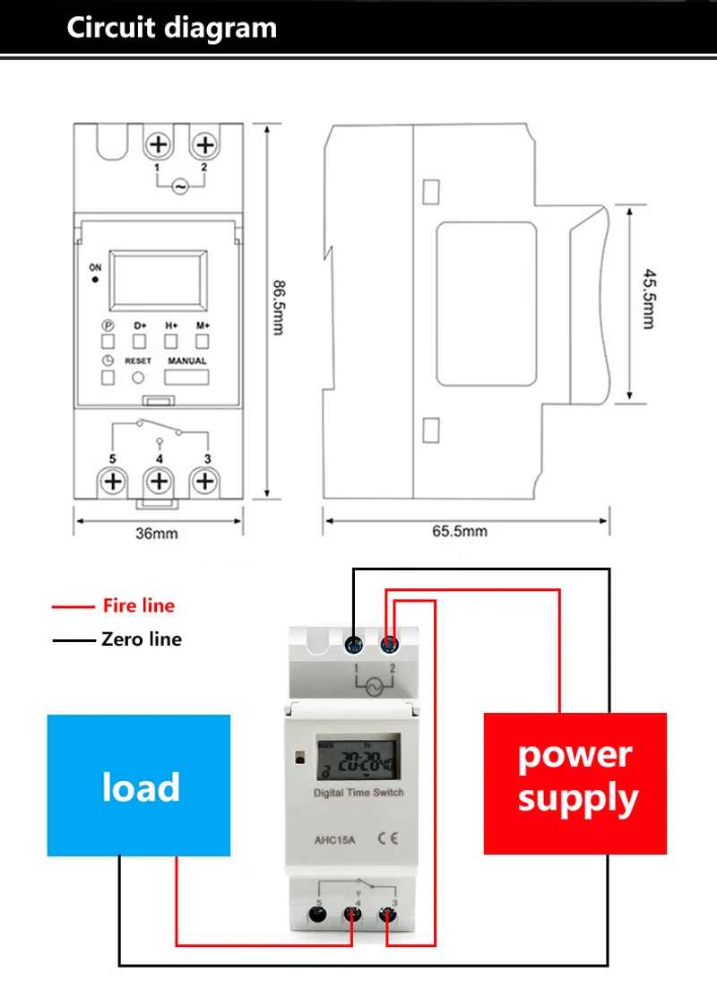 Таймер AHC15A AC220V DC12V/24 V светодиодный цифровой реле времени переключатель еженедельная Мощность Программируемый реле времени управление