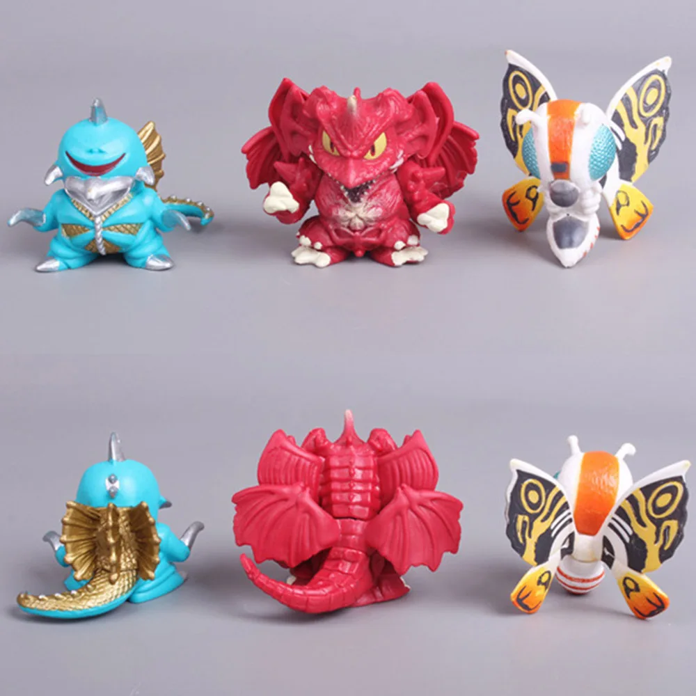 BARU 6 Pcs Set 5 Cm Lucu Kartun Film Monsters Ultraman GODZILLA
