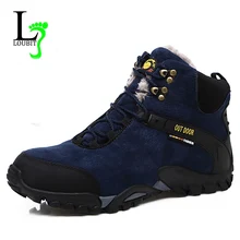 Мода г. Мужские зимние сапоги с мехом Зимние резиновые ботильоны на шнуровке Для мужчин теплая обувь Рабочая обувь удобные ботинки 38-46
