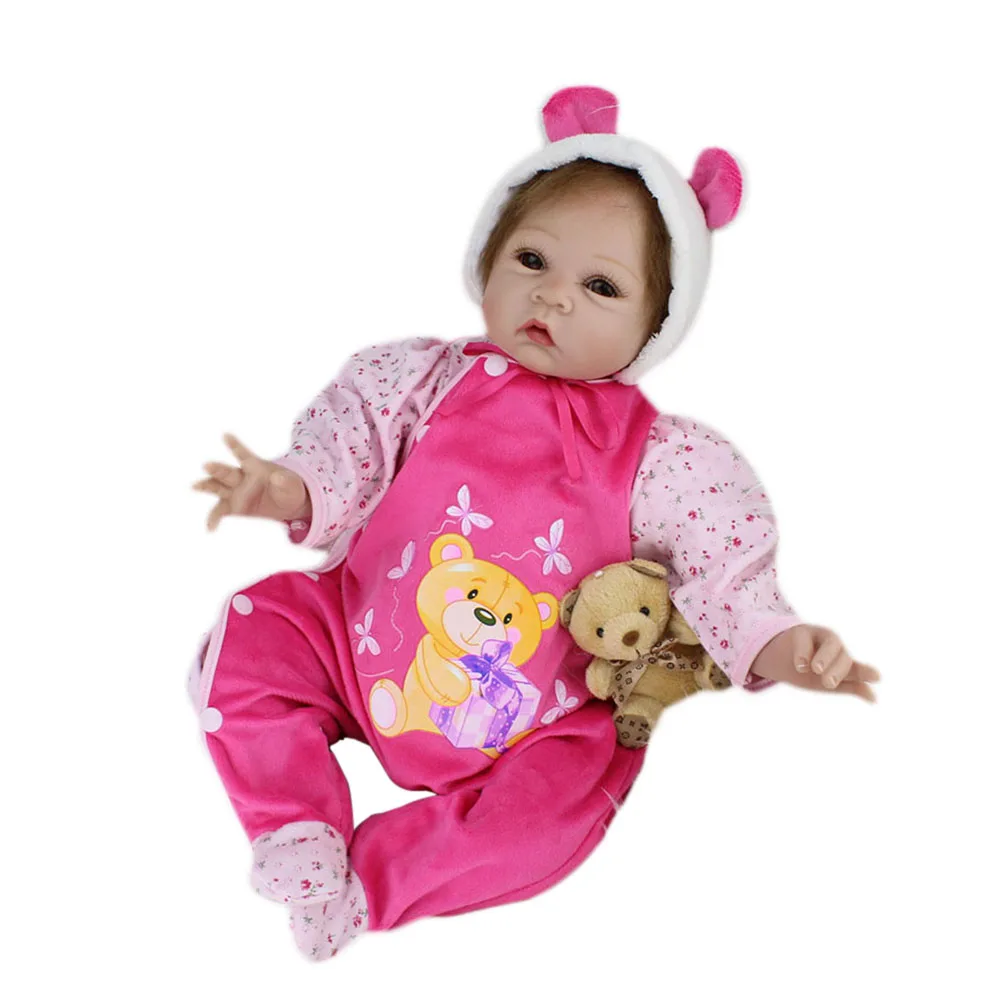 

Hot Selling 55cm Reborn Doll Soft Cute Vinyl Lifelike Handmade Baby Dolls Christmas Kids Playmate