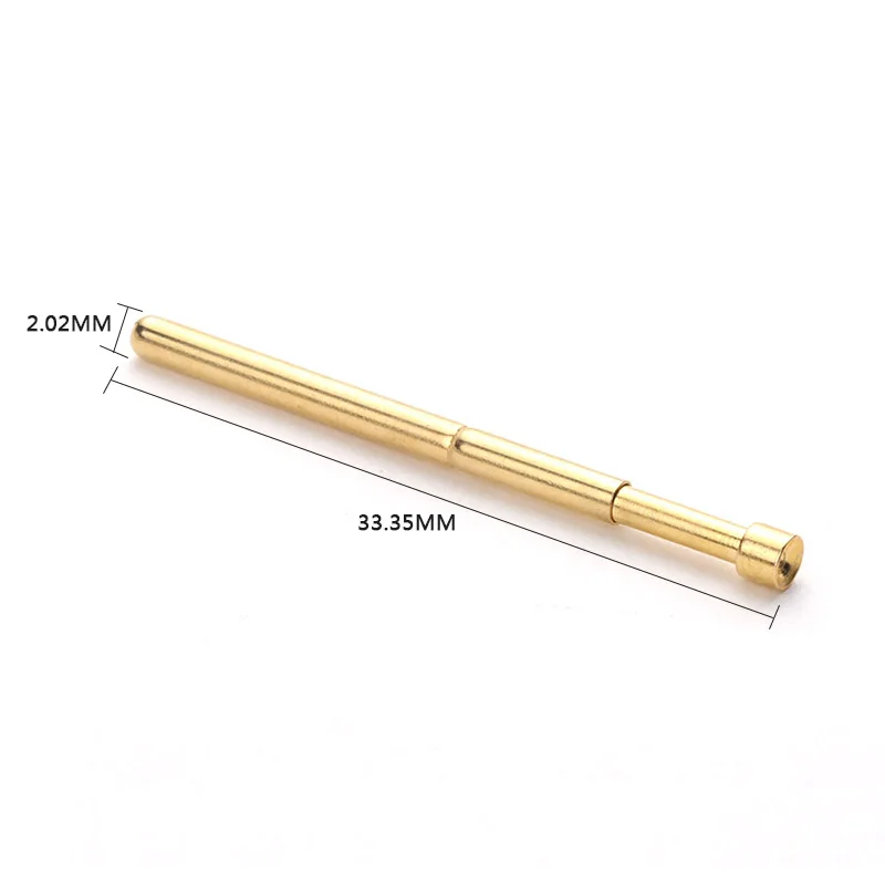 Pointed Spring Test Probe Spring Total Length 33.35mm Gold Plating For Testing Circuit Board Instrument Tool PA125-A2 100Pcs