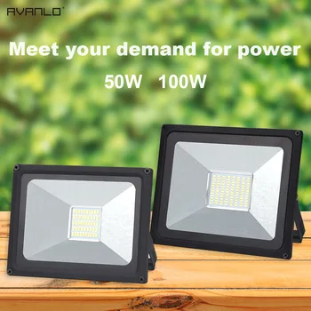 

LED Flood Light 50W 100W 220V Floodlight LED Spotlight Outdoor Lighting Projector Reflector Wall Lamp Garden Square