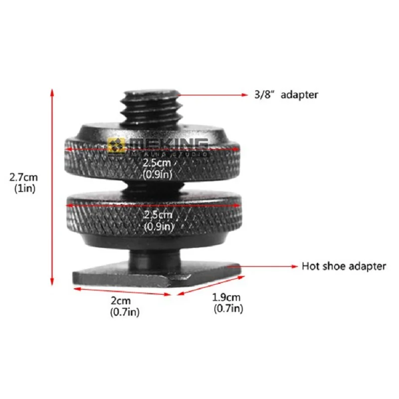 2 шт. 3/8 штатив винт для вспышки Горячий башмак адаптер для DSLR SLR на Hotshoe студия аксессуары винт фотографии аксессуары