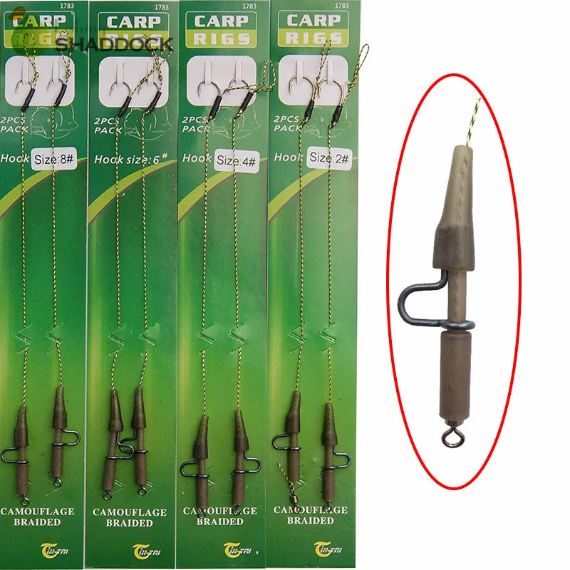 

8pcs Carp Fishing Hair Rigs Braided Thread 8340 Hook Lead Clips Boilies Carp Rigs Carp Fishing Accessories Tackle