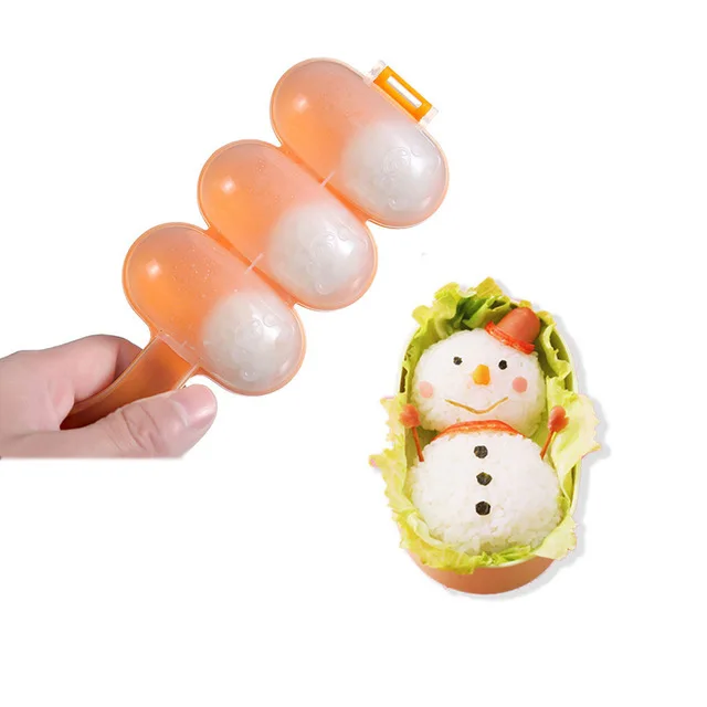 

3-cavity Rice Roll Maker Hand Shaking DIY Kids Feeding Helper Sushi Maker Kit Rice Ball Mold Shake it Shaker Children Lunch Make