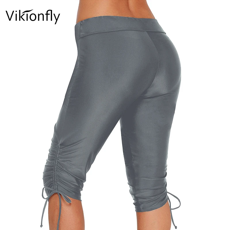 Женские плавки Vikionfly 3XL размера плюс купальные шорты до колена пляжные для