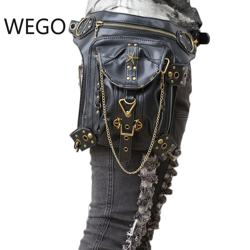 

Gothic Steampunk Retro Rock bag Men Women Punk Waist Bag Shoulder Bag Phone Case Holder women messenger Bag