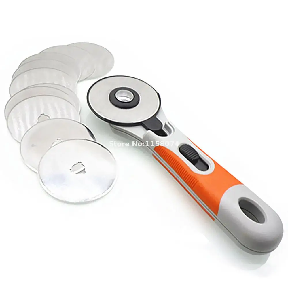60mm Rotary Cutter Handle W/ 10pcs 60mm Rotary Cutter Blades Fabric