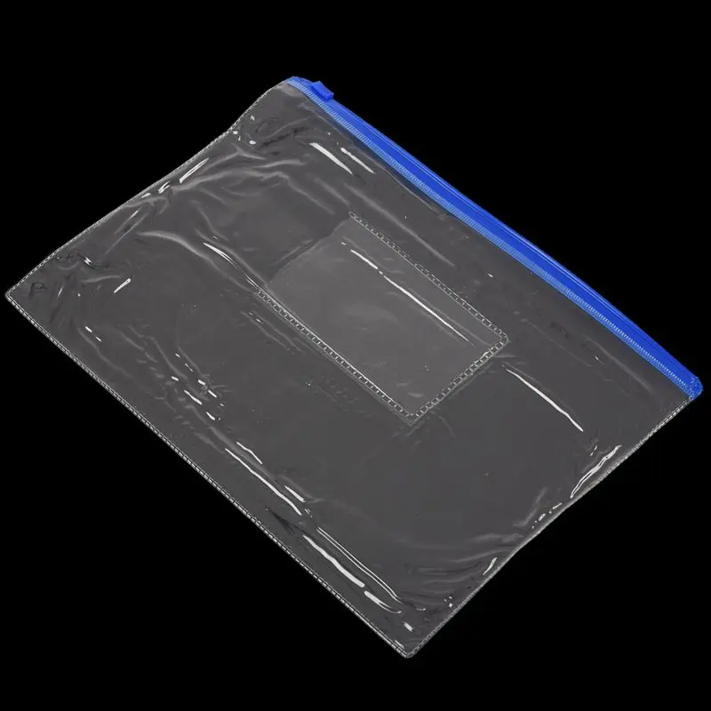12 x A5 синий молния Zippy сумки-документ прозрачный пластик сумка для хранения