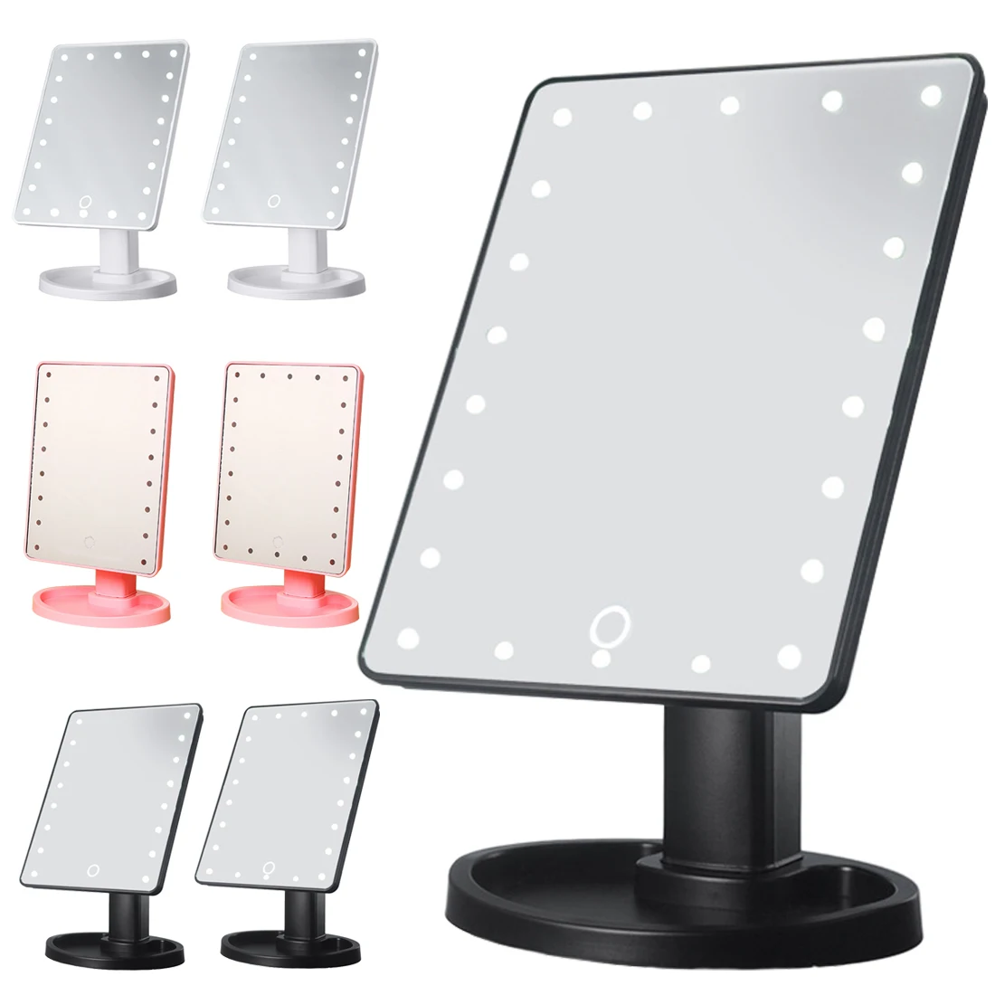 

Mirrors 360 Degrees Adjustable Rotation Makeup Mirror Lighted Portable Luminous Cosmetic Mirrors 16LED/22LED with USB Line