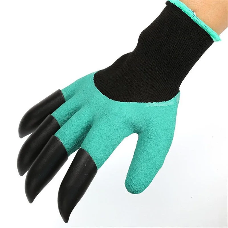 

Latex Builders Garden Genie Gloves With Plastic Claws For Digging Planting Gardening Work Glove Household Greenhouse Products