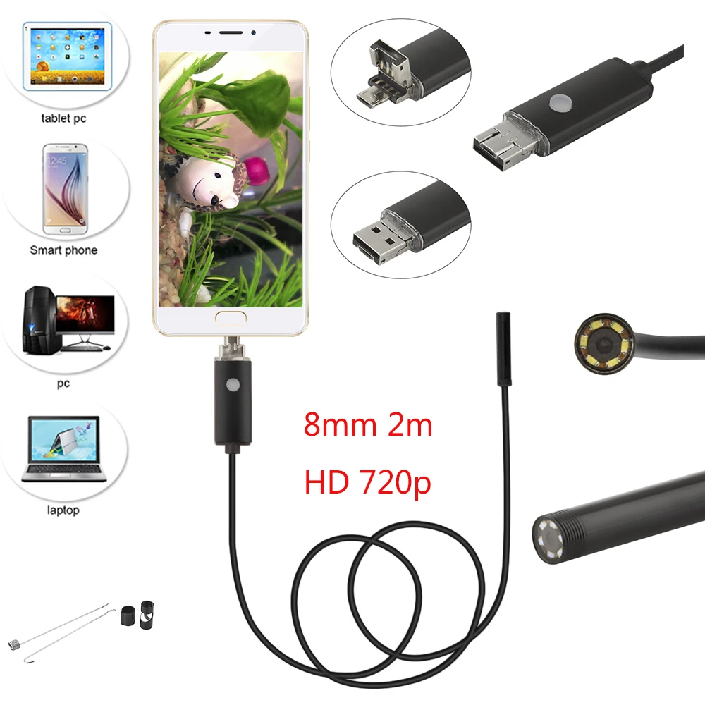 imágenes para Nueva 2MP 2 M Android USB Endoscopio Cámara 8mm Lente AN99 Flexible Serpiente USB Cámara HD 720 P Animascopio Endoscopia USB Androide cámara imágenes para Nueva 2MP 2 M Android USB Endoscopio Cámara 8mm Lente AN99 Flexible Serpiente USB Cámara HD 720 P Animascopio Endoscopia USB Androide cámara