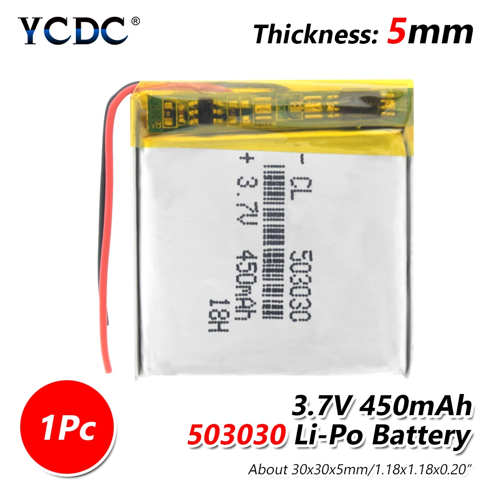 Полимерный аккумулятор 450 mah 3,7 V 503030 умный дом MP3 колонки литий-ионная батарея для dvr, gps, mp3, mp4, smart Watches, динамик светодиодный светильник