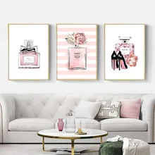 Abstract Painting Poster Perfume Art Print Canvas Poster Pink Picture Fashion Canvas Art Posters And Prints Living Room Unframed