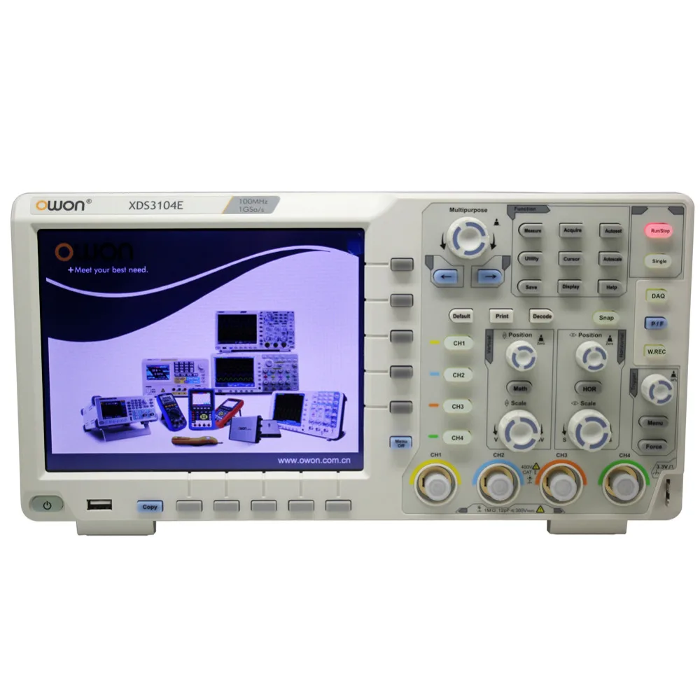 Цифровой осциллограф OWON XDS3104E 100 МГц 4 канала 8 бит сенсорный экран с низким уровнем