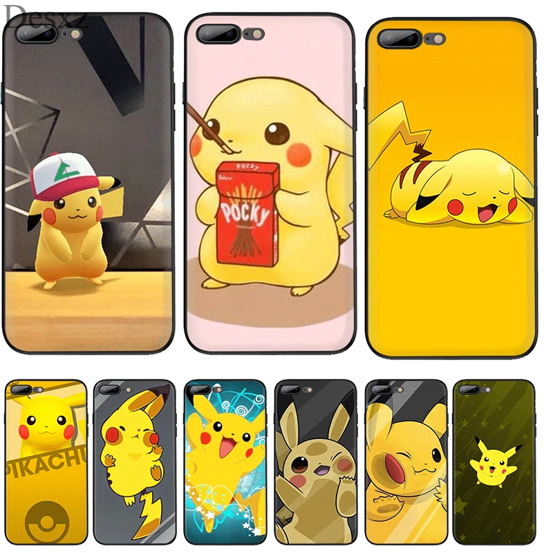 

Desxz Silicone Tpu Phone Case Pikachu Phone Case Logo For Iphone 5 5s SE 6 6s 7 8 Plus X XS Max XR Protection Cover