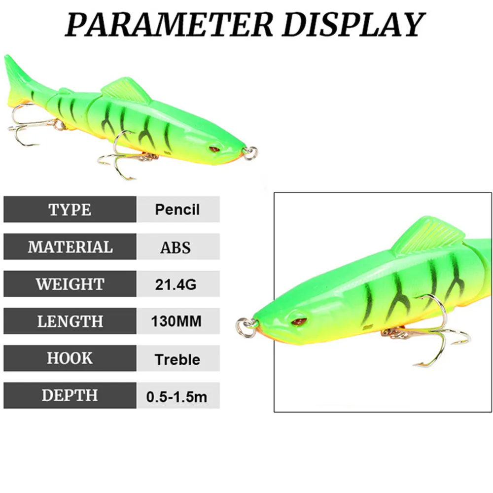 1 шт. рыболовная приманка Мульти соединенная жесткая приманка 13 см/21 г Реалистичная шарнирная приманка воблеры 3 сегмента плавающая приманка рыболовная приманка кренкбейт