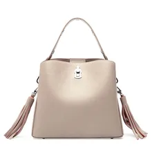 Women New Bag HandmadeCross Body Bag Handbag Female Shoulder Casual Bag Handbag Fashion Luxury Tassel Messenger Shopper Tote Bag tassel decor two tone shopper bag