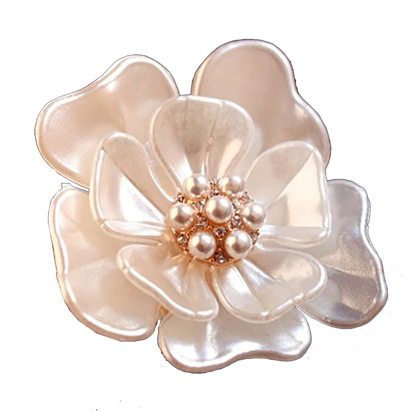 Rinhoo Camellia Flower Brooch pins plant Brooches For women Dressing
