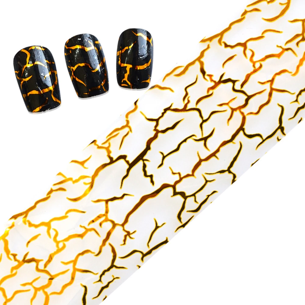 

100cmx4cm Glitter Gold Nail Art Glue Transfer Foil Stickers Nail Tips Wraps Decorations Shining Manicure Tools LAXK40