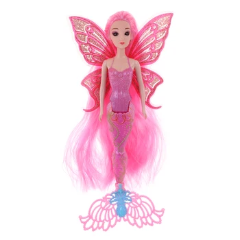 

Magical 30cm Mermaid Doll Toy Princess Girl Doll with Glittering Tail and Wing Kids Gift Home Display Decor