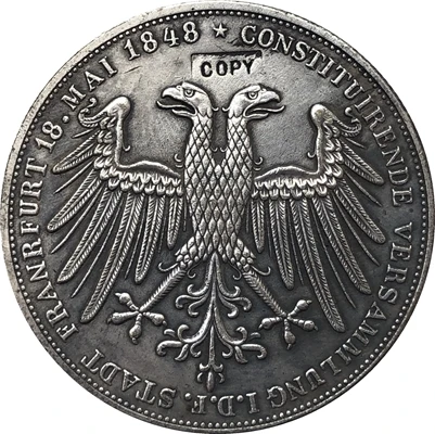 1848 немецкие монеты 2 Gulden копия 36 мм | Дом и сад