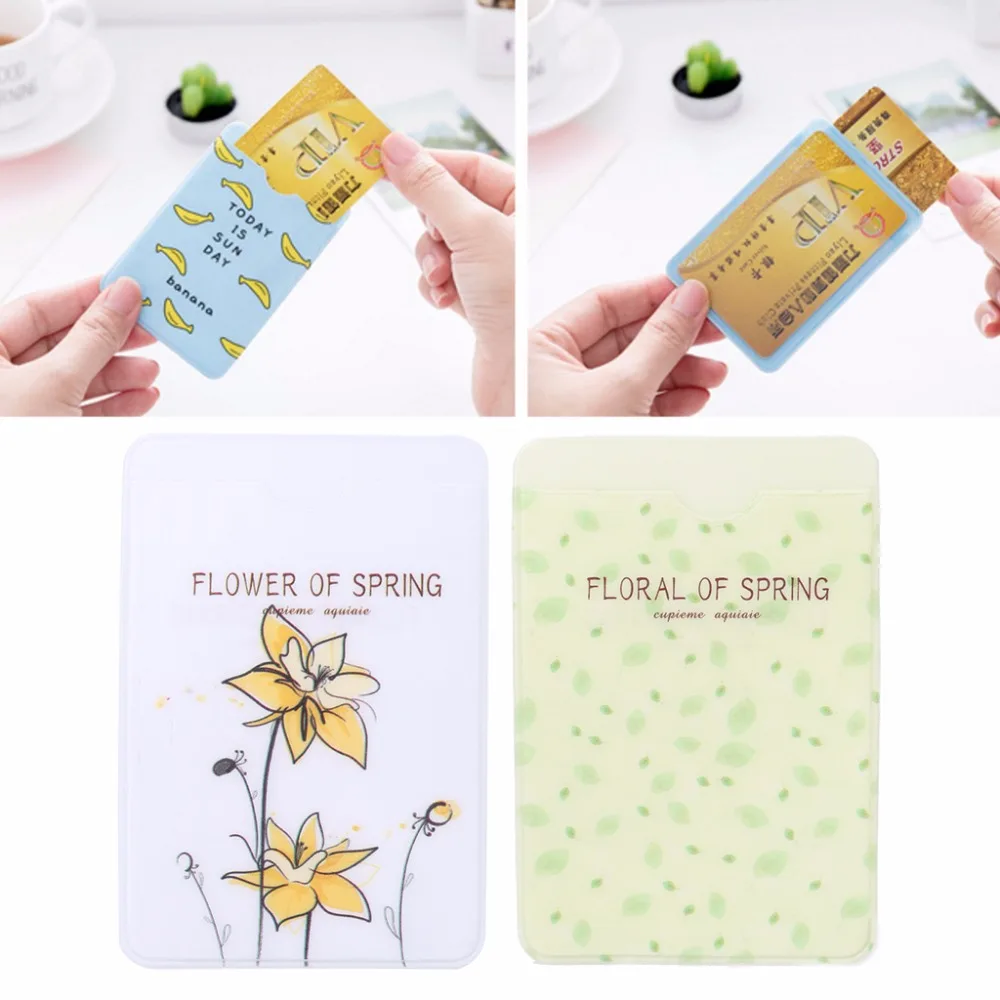 

Women Men PVC Credit Card Holder Protector ID Card Business Holder THINKTHENDO Fashion School Cards Bus Cards Cover Organizer