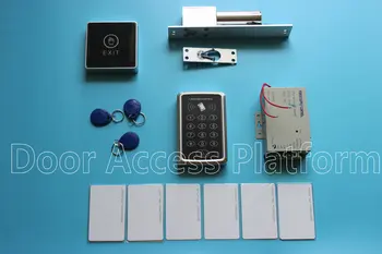 

Pin-code office access control kit, Password+ID Card controller machine+power supply+electronic dropt bolt lock+touchexit button