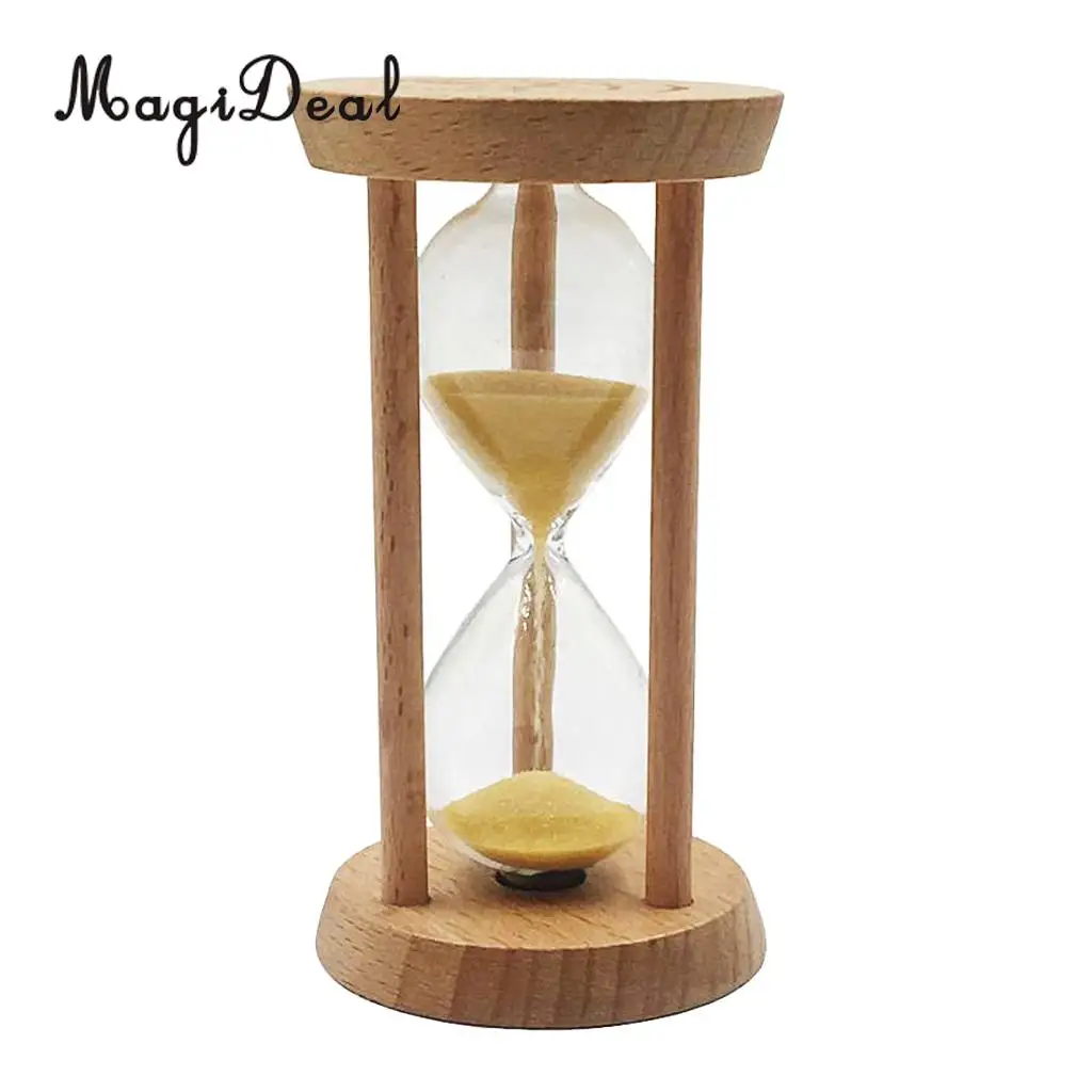 MagiDeal 10 Minutes Wooden Sandglass Hourglass Sand Timer for Classroom Teaching Kitchen Cooking