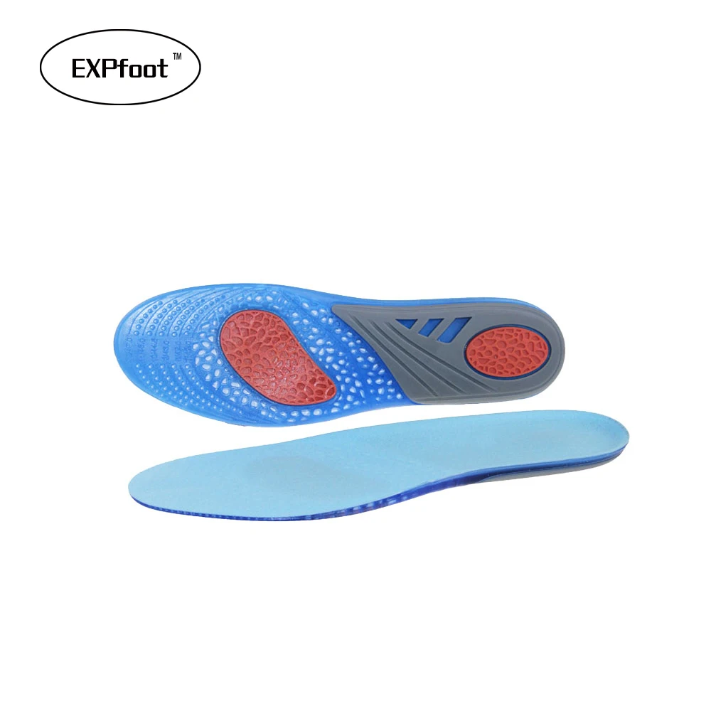 EXPfoot Unisex Silicone Gel Soft Massaging Insoles for foot and Heel pain relieve Sport running