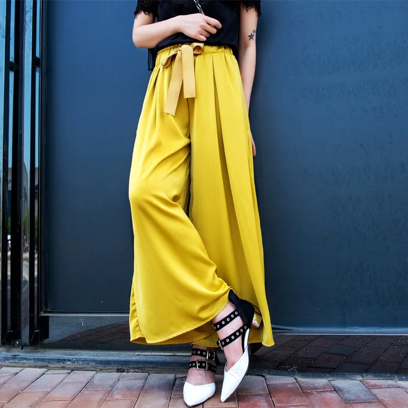 2018 New Arrival Spring Elegant High Waist Thin Trousers