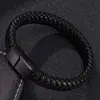 Punk Men Leather Bracelet Black/Brown Bangles Jewelry Stainless Steel Magnetic Clasp Fashion Male WristBand Gift BB740 ► Photo 2/6
