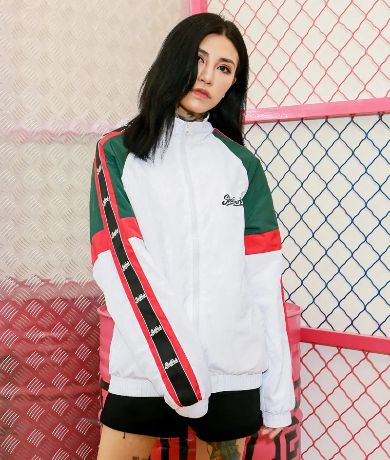 Sleeve Ribbon Color Block Zip Track Jackets 3