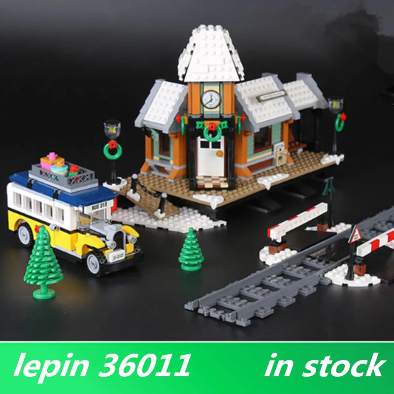 

Lepin 36011 lepin Genuine Creative Series The Winter Village Station Set 10259 Building Blocks Bricks Birthday Christmas Gifts